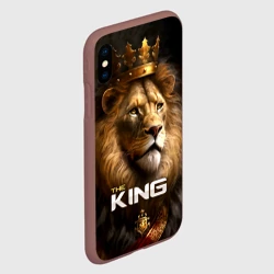 Чехол для iPhone XS Max матовый Лев в короне - The King - фото 2