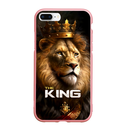 Чехол для iPhone 7Plus/8 Plus матовый Лев в короне - The King, цвет баблгам