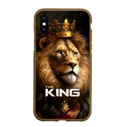 Чехол для iPhone XS Max матовый Лев в короне - The King