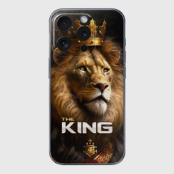 Чехол для iPhone 15 Pro силиконовый с защитой камеры Лев в короне - The King