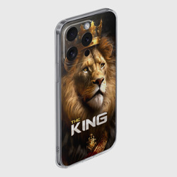 Чехол для iPhone 15 Pro силиконовый с защитой камеры Лев в короне - The King - фото 2