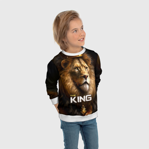 Детский свитшот 3D Лев в короне - The King, цвет 3D печать - фото 5