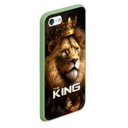 Чехол для iPhone 5/5S матовый Лев в короне - The King - фото 2