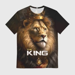 Мужская футболка 3D Лев в короне - The King