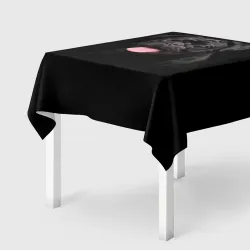 Скатерть 3D Мопс на темном фоне
