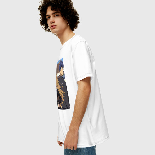 Мужская футболка хлопок Oversize с принтом Тора Дора аниме, вид сбоку #3
