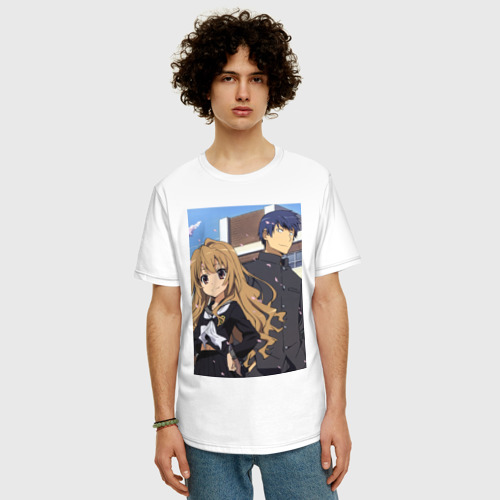 Мужская футболка хлопок Oversize с принтом Тора Дора аниме, фото на моделе #1