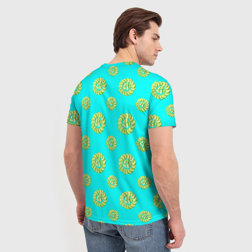 Мужская футболка 3D с принтом Огуречный круг, вид сзади #2