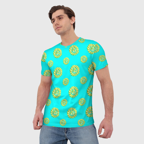 Мужская футболка 3D с принтом Огуречный круг, фото на моделе #1