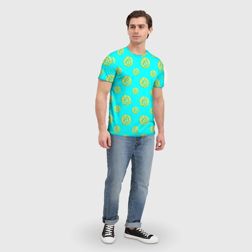 Мужская футболка 3D с принтом Огуречный круг, вид сбоку #3