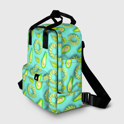 Женский рюкзак 3D с принтом Авокадо с огурцом, фото на моделе #1