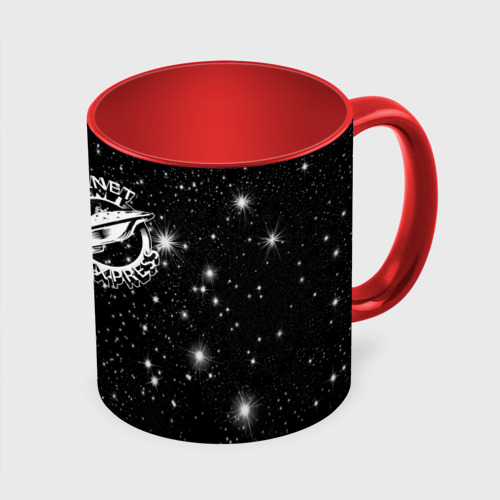 Кружка с полной запечаткой Футурама межпланетный экспресс, цвет белый + красный - фото 3