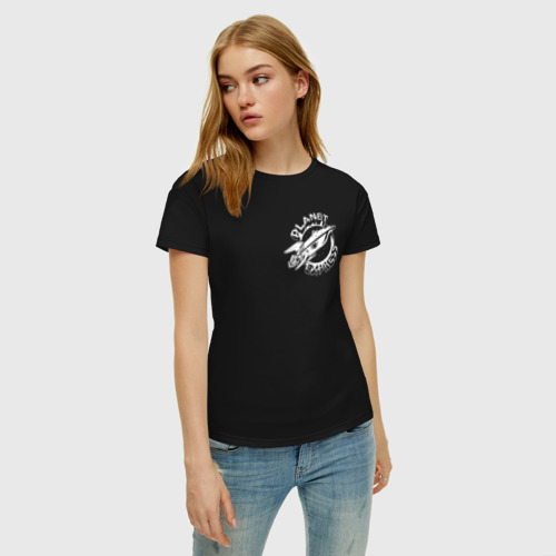 Женская футболка хлопок Футурама - межпланетный экспрсс, цвет черный - фото 3