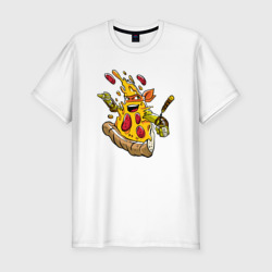 Мужская футболка хлопок Slim Пицца ниндзя с нунчаками