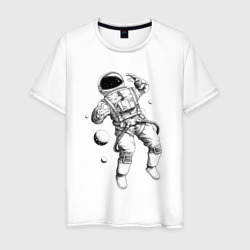 Мужская футболка хлопок Космонавт в открытом космосе
