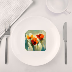 Набор: тарелка + кружка Тюльпаны в стиле импрессионизм - фото 2