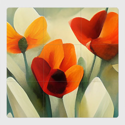 Магнитный плакат 3Х3 Тюльпаны в стиле импрессионизм
