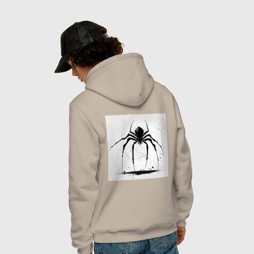 Мужская толстовка хлопок с принтом Чёрный паук, Редан, вид сзади #2