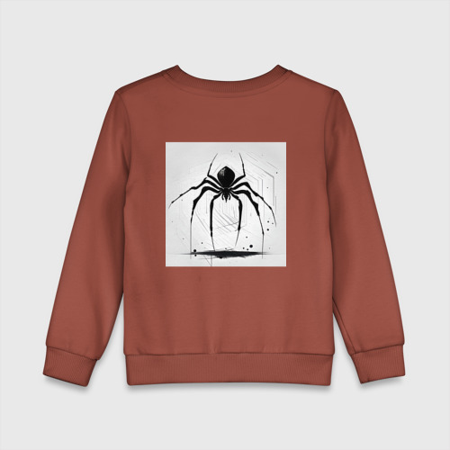 Детский свитшот хлопок с принтом Чёрный паук, Редан, вид сзади #1