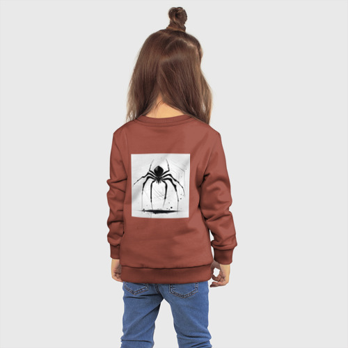Детский свитшот хлопок с принтом Чёрный паук, Редан, вид сзади #2