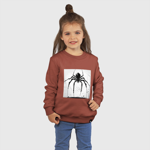 Детский свитшот хлопок с принтом Чёрный паук, Редан, фото на моделе #1
