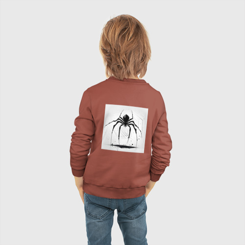 Детский свитшот хлопок с принтом Чёрный паук, Редан, вид сзади #2