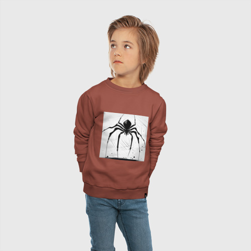 Детский свитшот хлопок с принтом Чёрный паук, Редан, вид сбоку #3