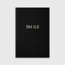 Обложка для паспорта матовая кожа Надпись smile