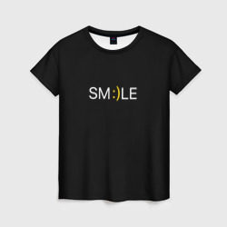 Женская футболка 3D Надпись smile