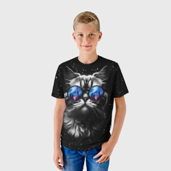 Детская футболка 3D Кот видит млечный путь - фото 2