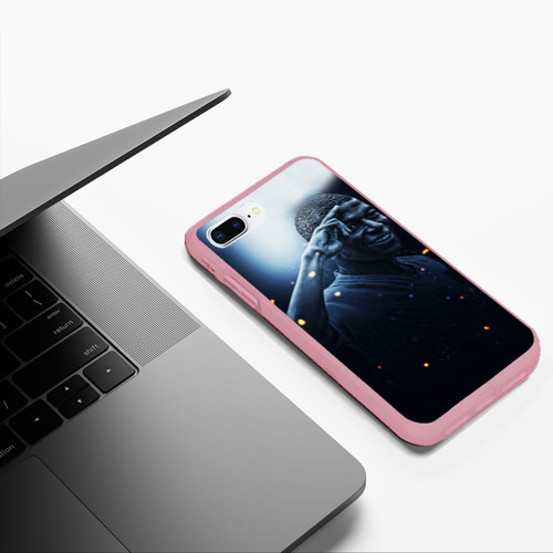 Чехол для iPhone 7Plus/8 Plus матовый Килиан Мбаппе арт, цвет баблгам - фото 5