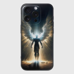 Чехол для iPhone 16 Pro силиконовый с защитой камеры Парящий мужчина ангел