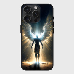 Чехол силиконовый для Apple iPhone 15 Pro Мax матовый Парящий мужчина ангел