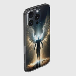 Чехол для iPhone 16 Pro силиконовый с защитой камеры Парящий мужчина ангел - фото 2