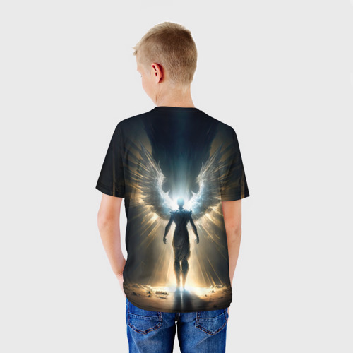 Детская футболка 3D Парящий мужчина ангел, цвет 3D печать - фото 4
