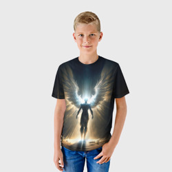 Детская футболка 3D Парящий мужчина ангел - фото 2