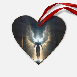 Деревянная игрушка Сердце Парящий мужчина ангел