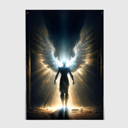Постер Парящий мужчина ангел