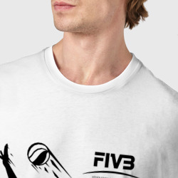 Футболка с принтом FIVB - международная федерация волейбола для женщины, вид на модели спереди №4. Цвет основы: белый