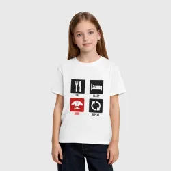 Детская футболка хлопок Питание сон дзюдо повтори - фото 2