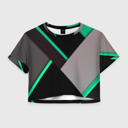 Женская футболка Crop-top 3D Спортивная геометрия линии