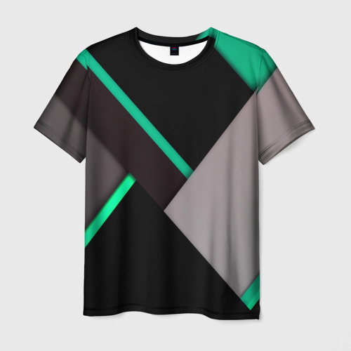 Мужская футболка 3D Спортивная геометрия линии, цвет 3D печать