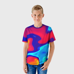 Детская футболка 3D Смесь красок ультрафиолет - фото 2