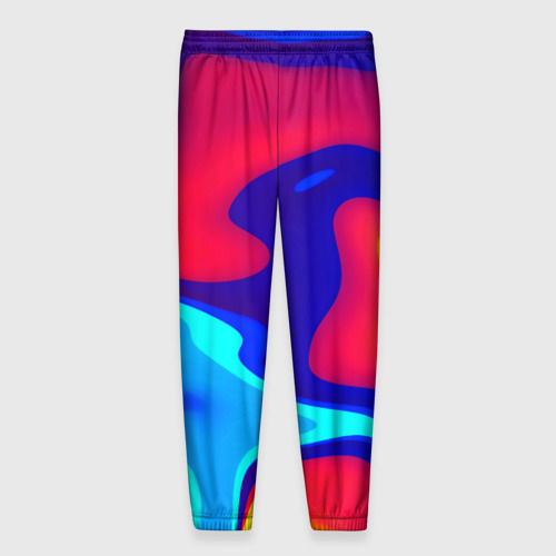 Мужские брюки 3D с принтом Смесь красок ультрафиолет, вид сзади #1