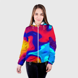 Женская куртка 3D Смесь красок ультрафиолет - фото 2