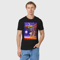 Мужская футболка хлопок Космос на ладони - сюрреалистичное существо - фото 2