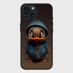 Чехол силиконовый для Apple iPhone 15 матовый Утёнок в капюшоне
