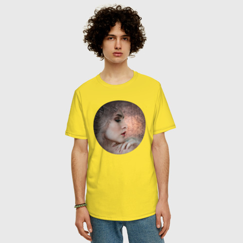 Мужская футболка хлопок Oversize с принтом Нейродевушка - Киберпанк, фото на моделе #1