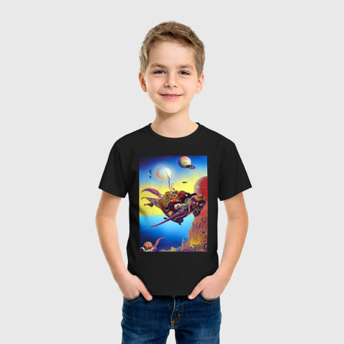 Детская футболка хлопок с принтом Призрак океана слёз - нейросеть - живопись, фото на моделе #1