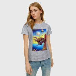 Женская футболка хлопок Призрак океана слёз - нейросеть - фото 2